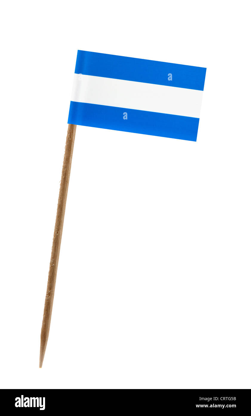 Dente pick wit una piccola carta bandiera di El Salvador Foto Stock