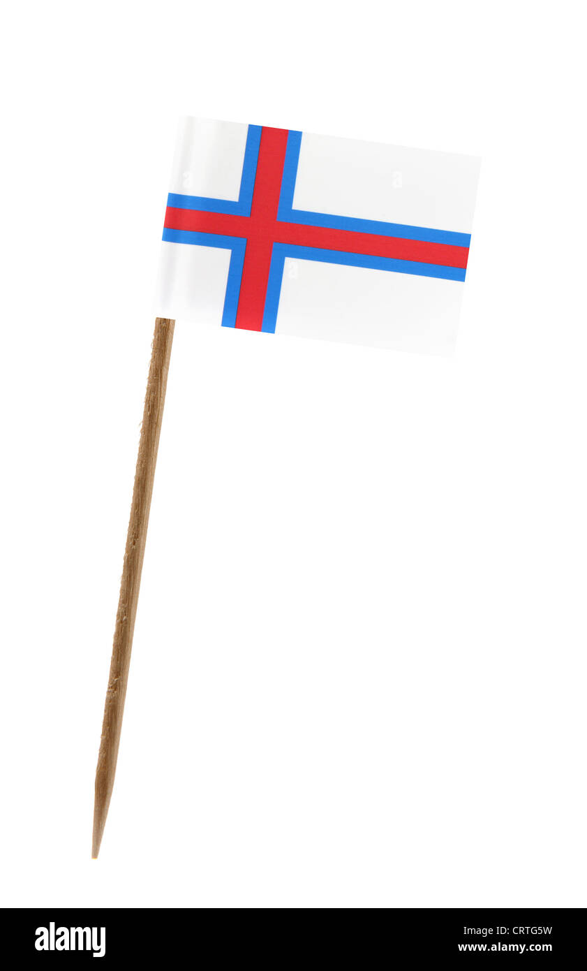 Dente pick wit una piccola carta bandiera delle isole Faerøer Foto Stock
