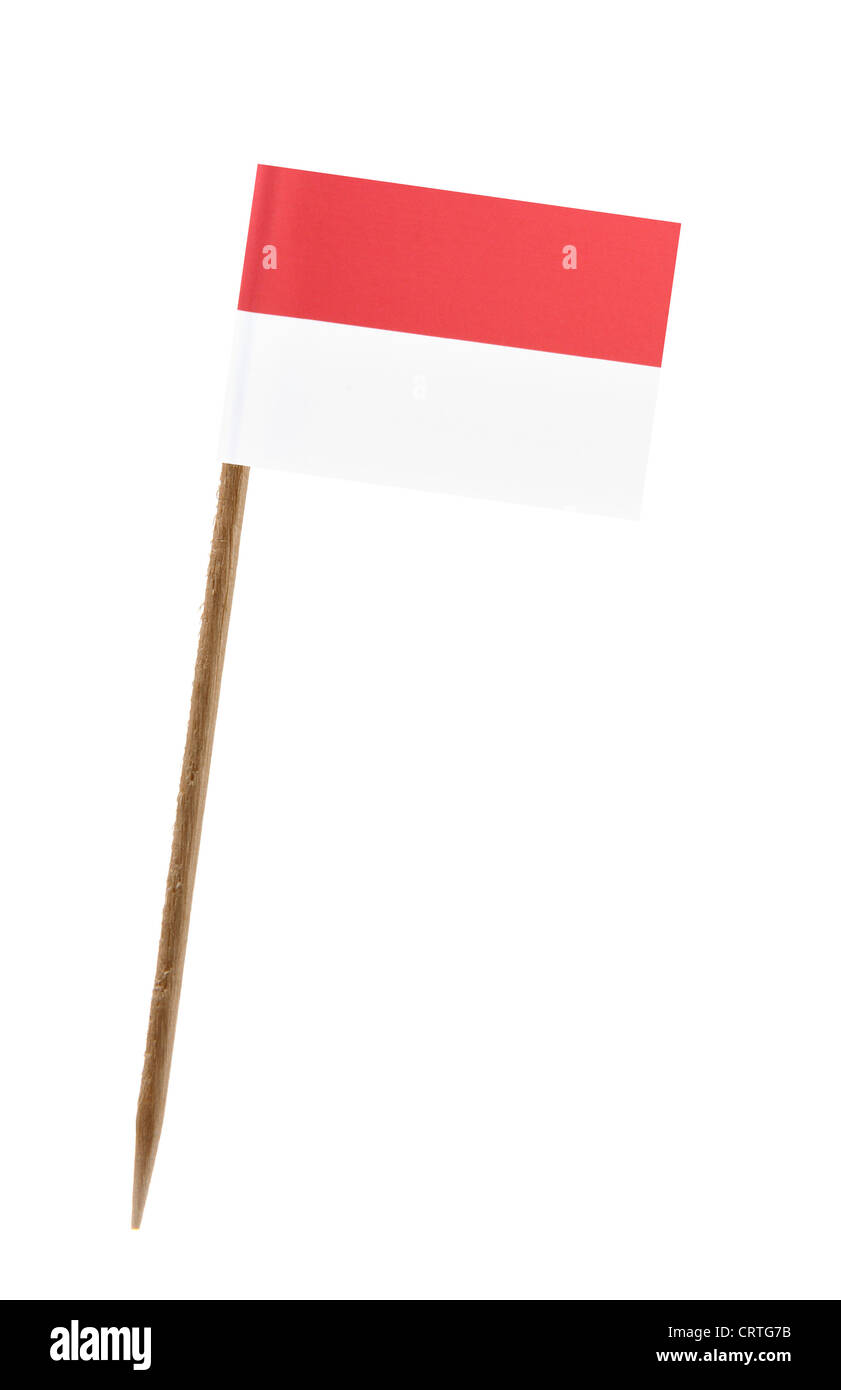 Dente pick wit una piccola bandiera di carta di Indonesia Foto Stock Dente pick wit una piccola bandiera di carta di Indonesia Foto Stock