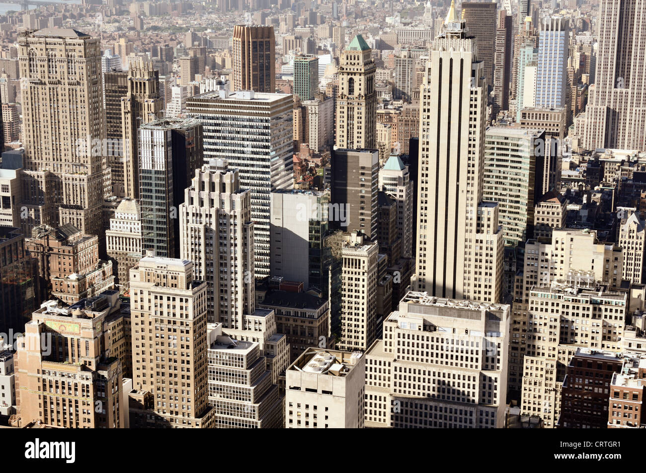 Skyline del centro di New York, New York, Stati Uniti d'America Foto Stock