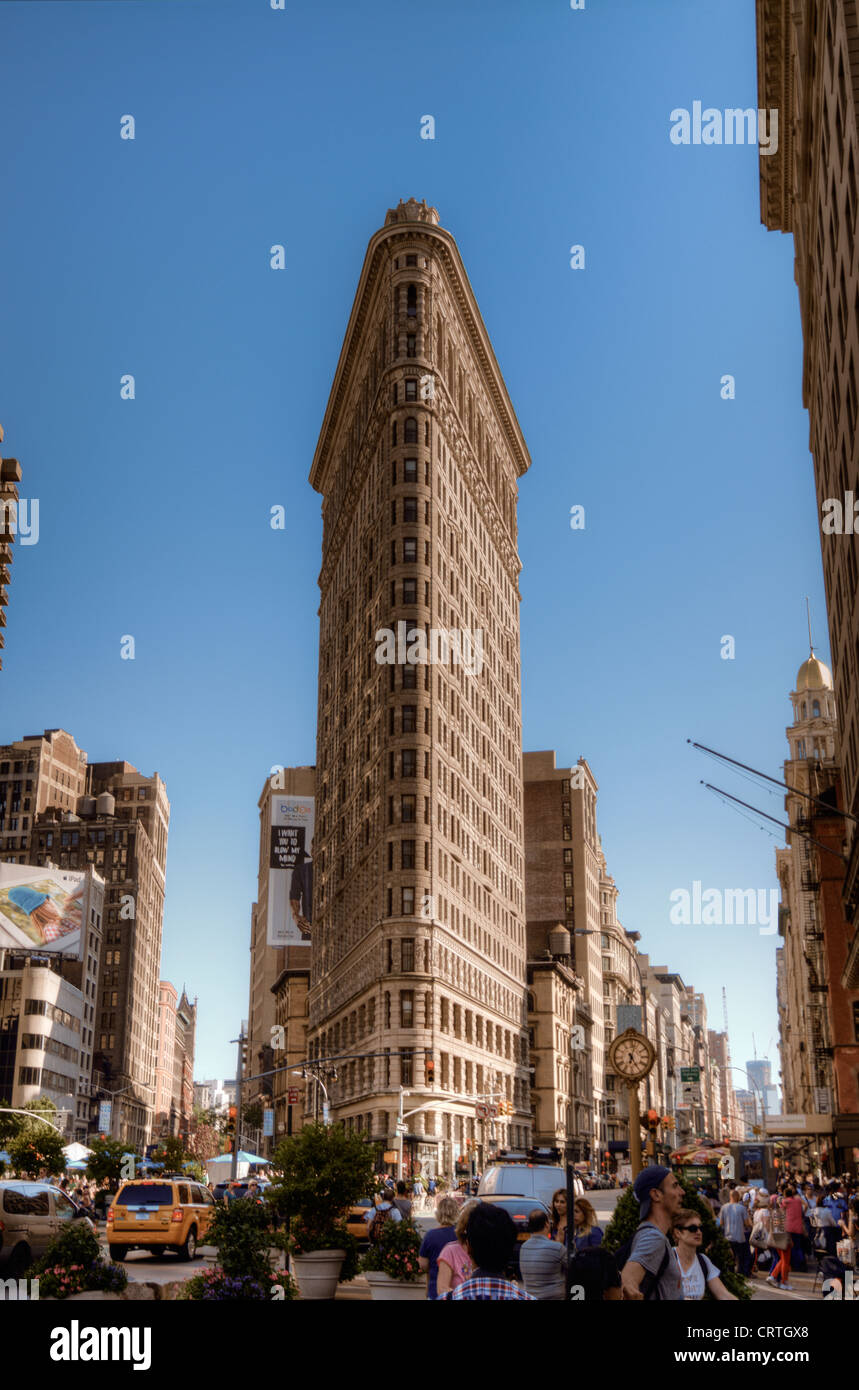 Il famoso Flatiron Building di New York City. Foto Stock