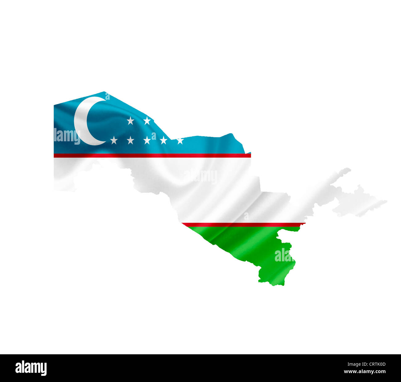Uzbekistan mappa e bandiera in cerchio. Mappa di Uzbekistan, Uzbekistan