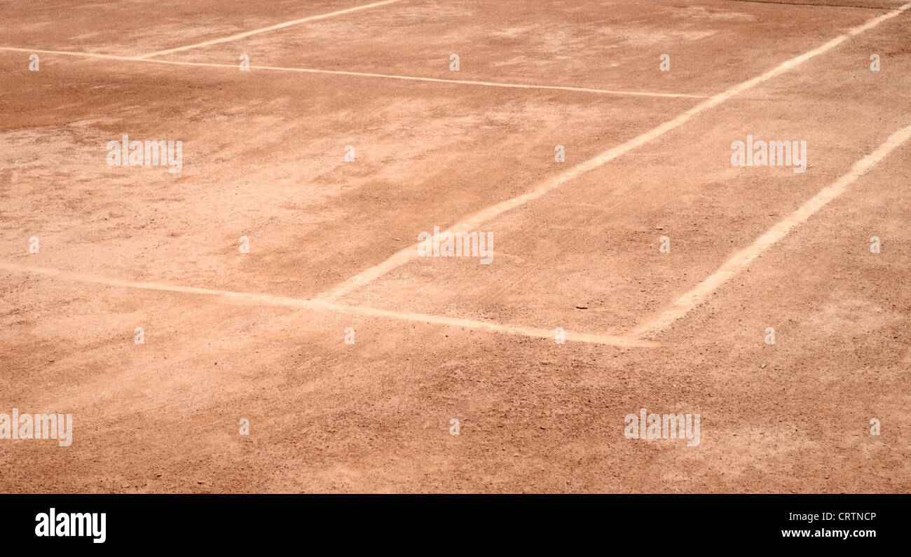 Campo da tennis in terra battuta Foto Stock