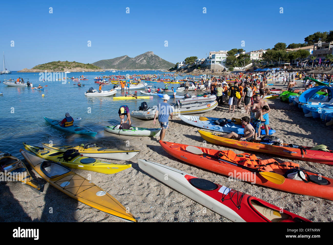 Kayak da mare. San Telm beach. Isola di Maiorca. Spagna Foto Stock