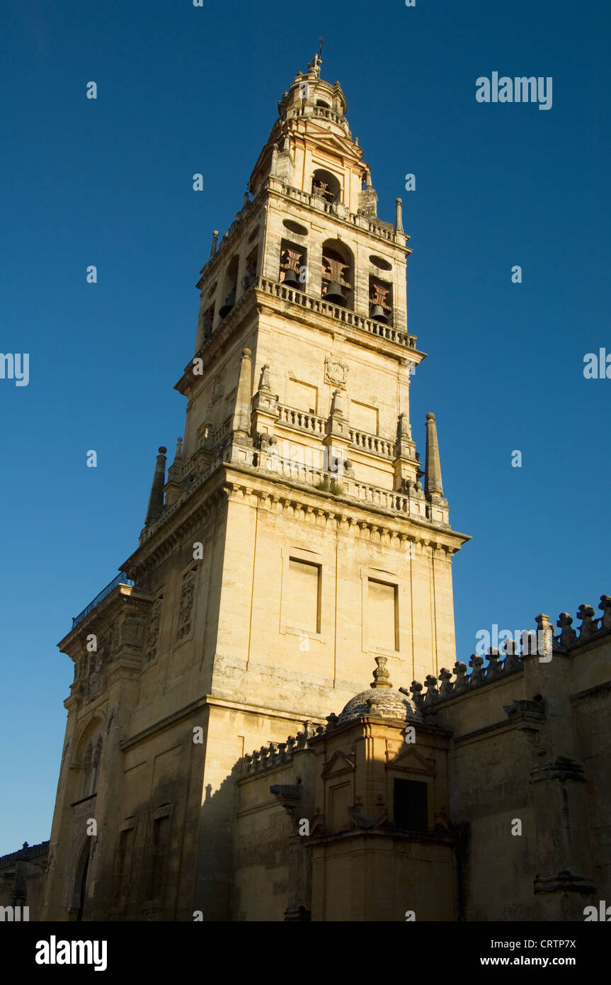 Il campanile della Cattedrale Mezquita di Cordova in Spagna Foto Stock