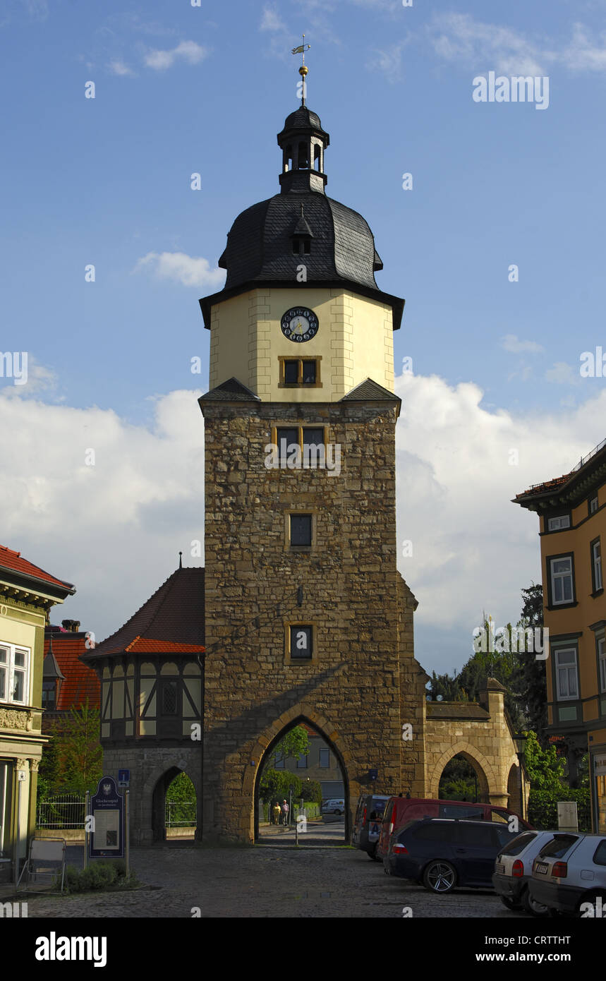 Città medievale torre di porta a Ried Foto Stock