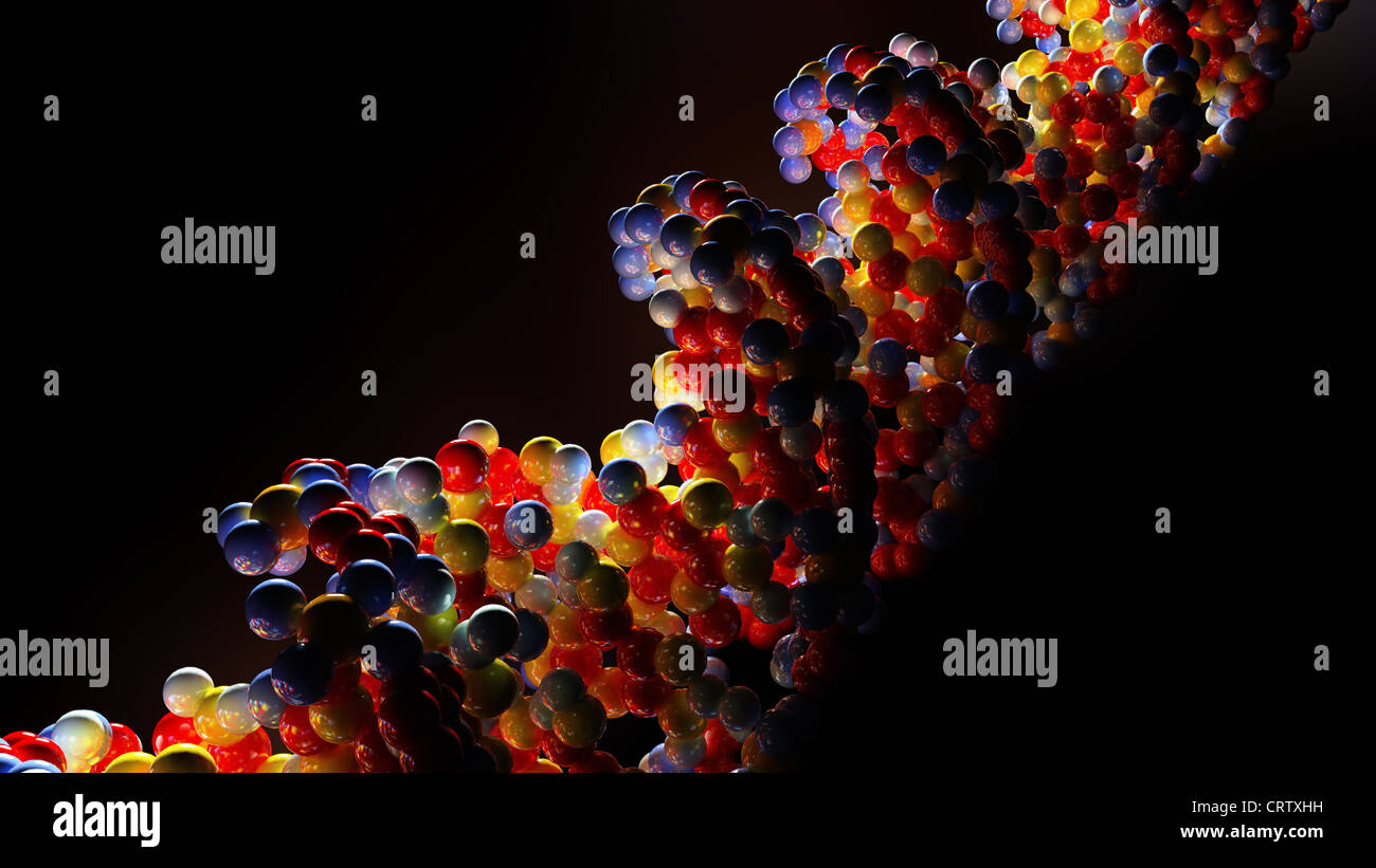 Il filamento di DNA di close-up illustrazione CG Foto Stock