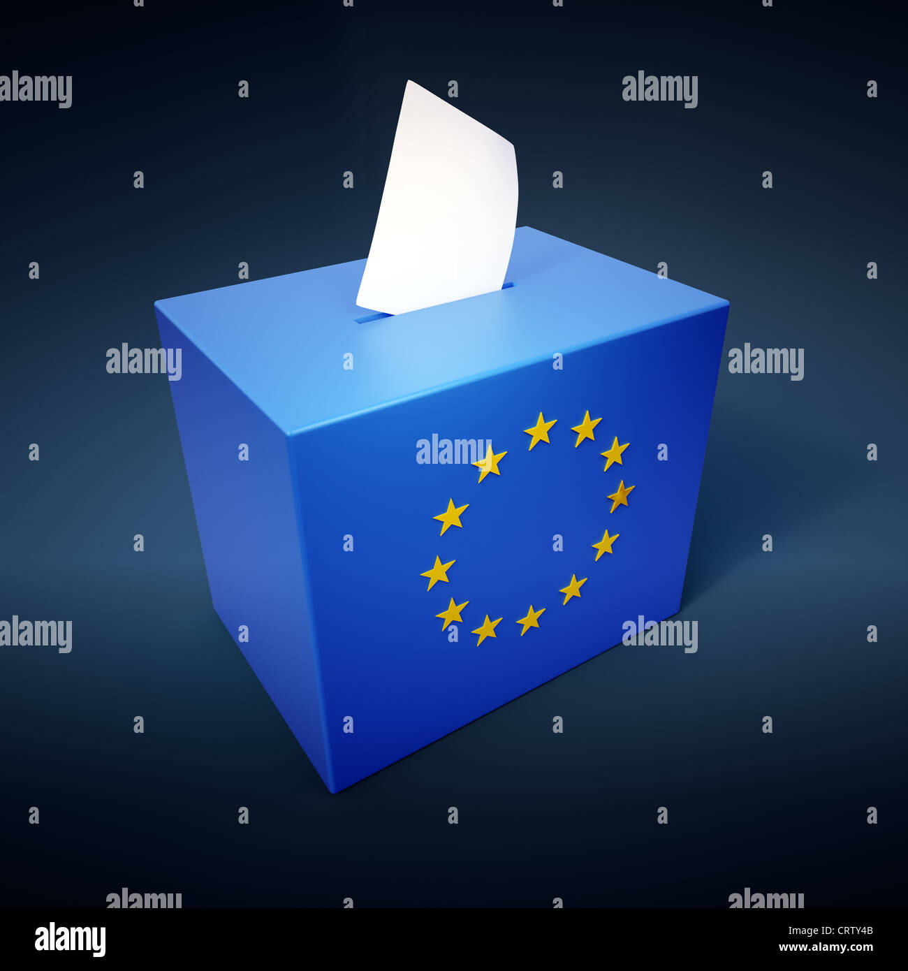 Urne con il simbolo dell'Unione europea - elezioni europee concetto illustrazione Foto Stock