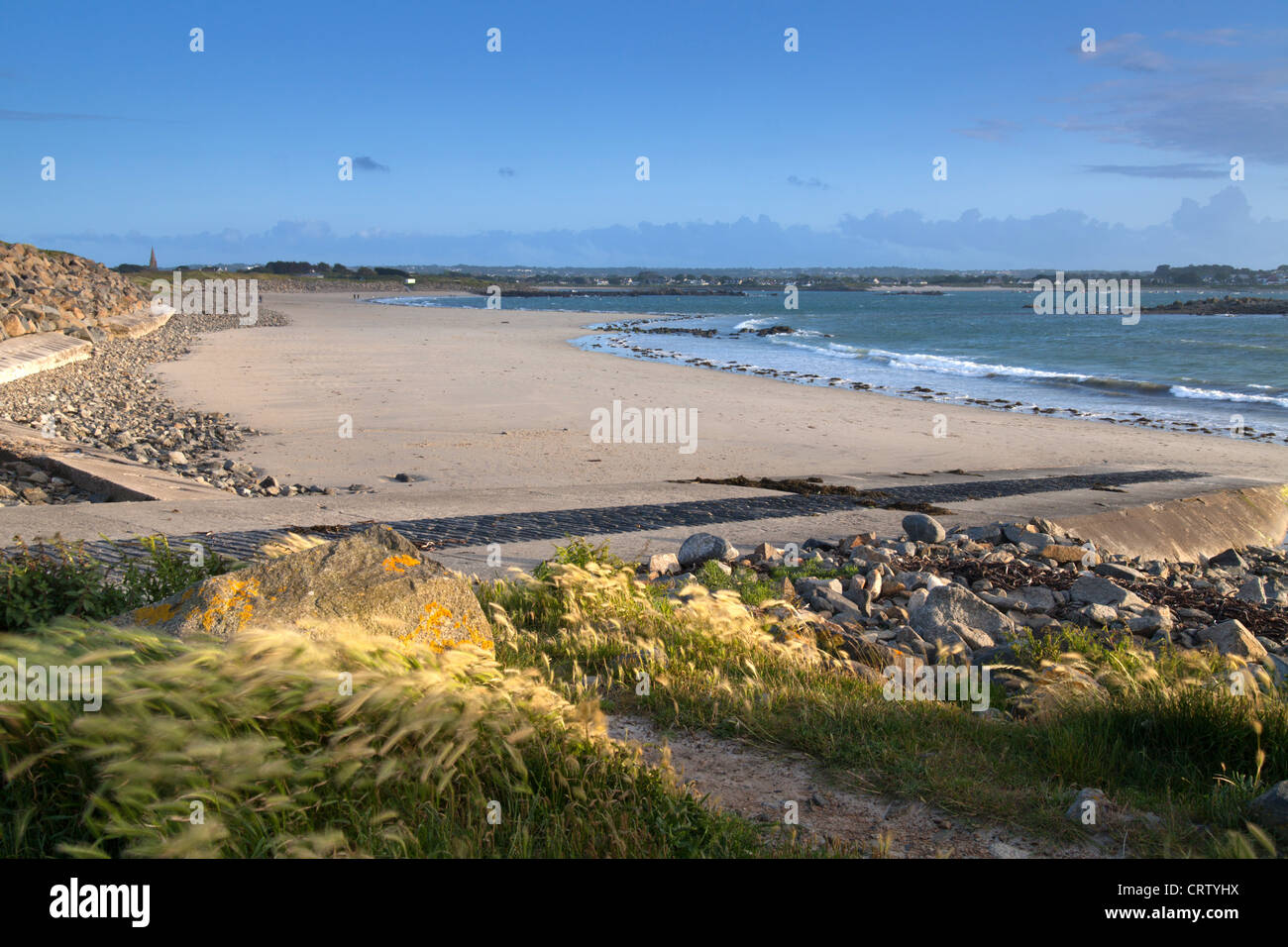 Onorevoli Bay, Le Grand di Le Havre, Guernsey, nelle Isole del Canale, REGNO UNITO Foto Stock