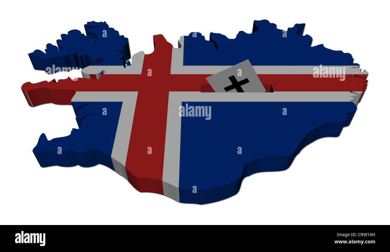 Il voto in islandese illustrazione delle elezioni Foto Stock