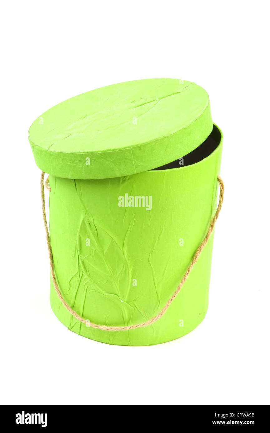 Scatola con coperchio aperto round Foto Stock