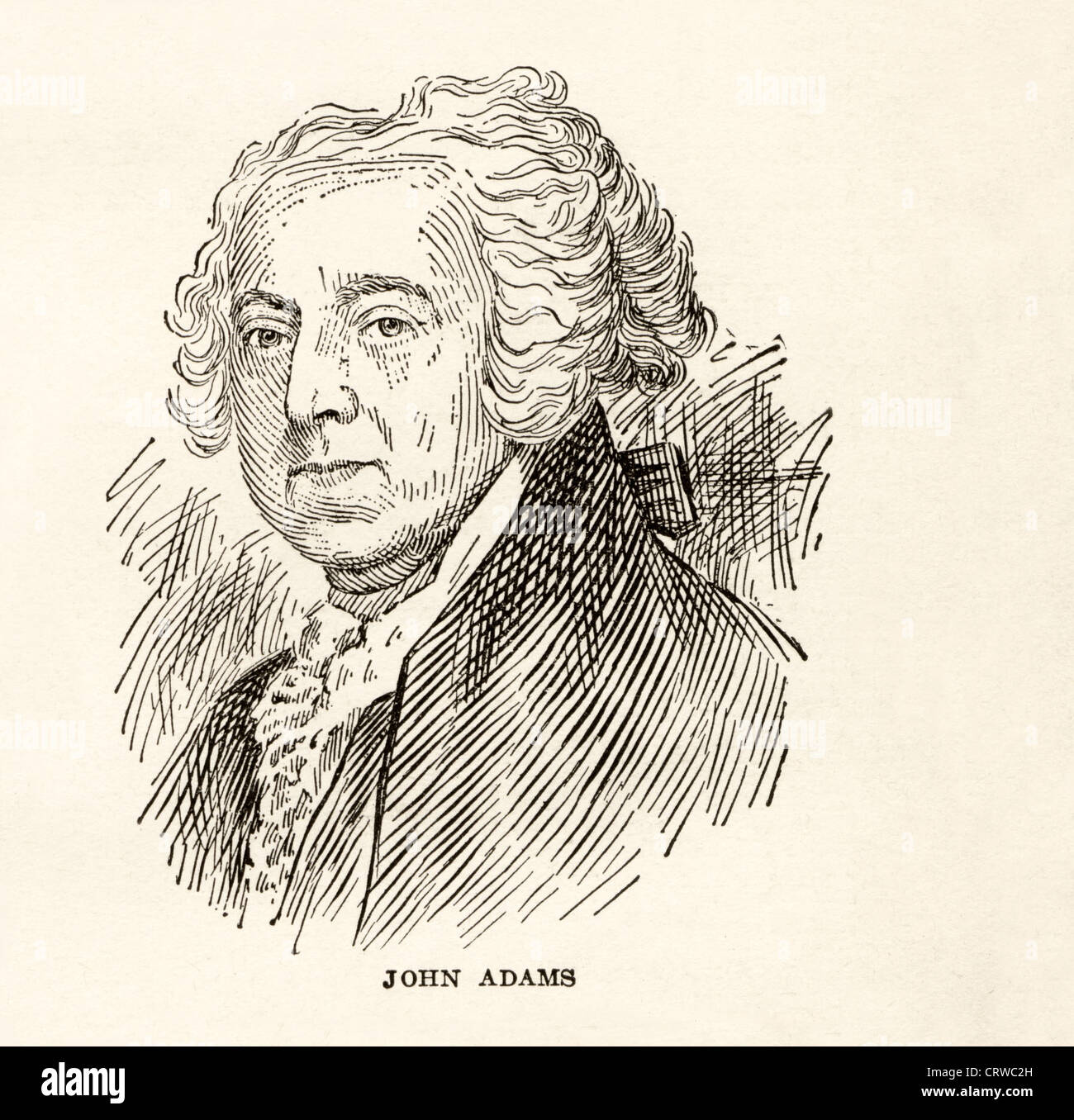 Vintage incisione di John Adams, secondo presidente degli Stati Uniti, 1735-1826. Foto Stock