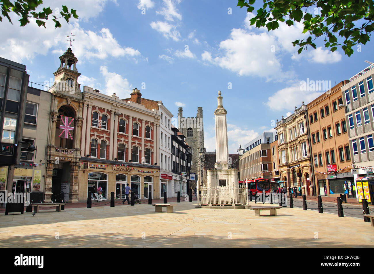 Market Place, High Street, Reading, Berkshire, Inghilterra, Regno Unito Foto Stock