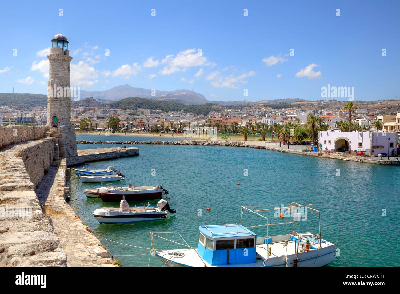 Porto veneziano, Rethimno, Creta, Grecia Foto Stock