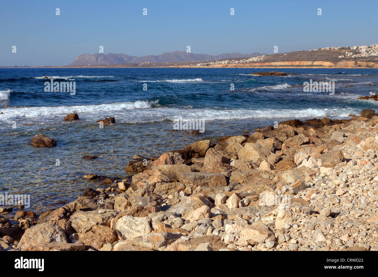 Mare cretese di Chania, Creta, Grecia Foto Stock