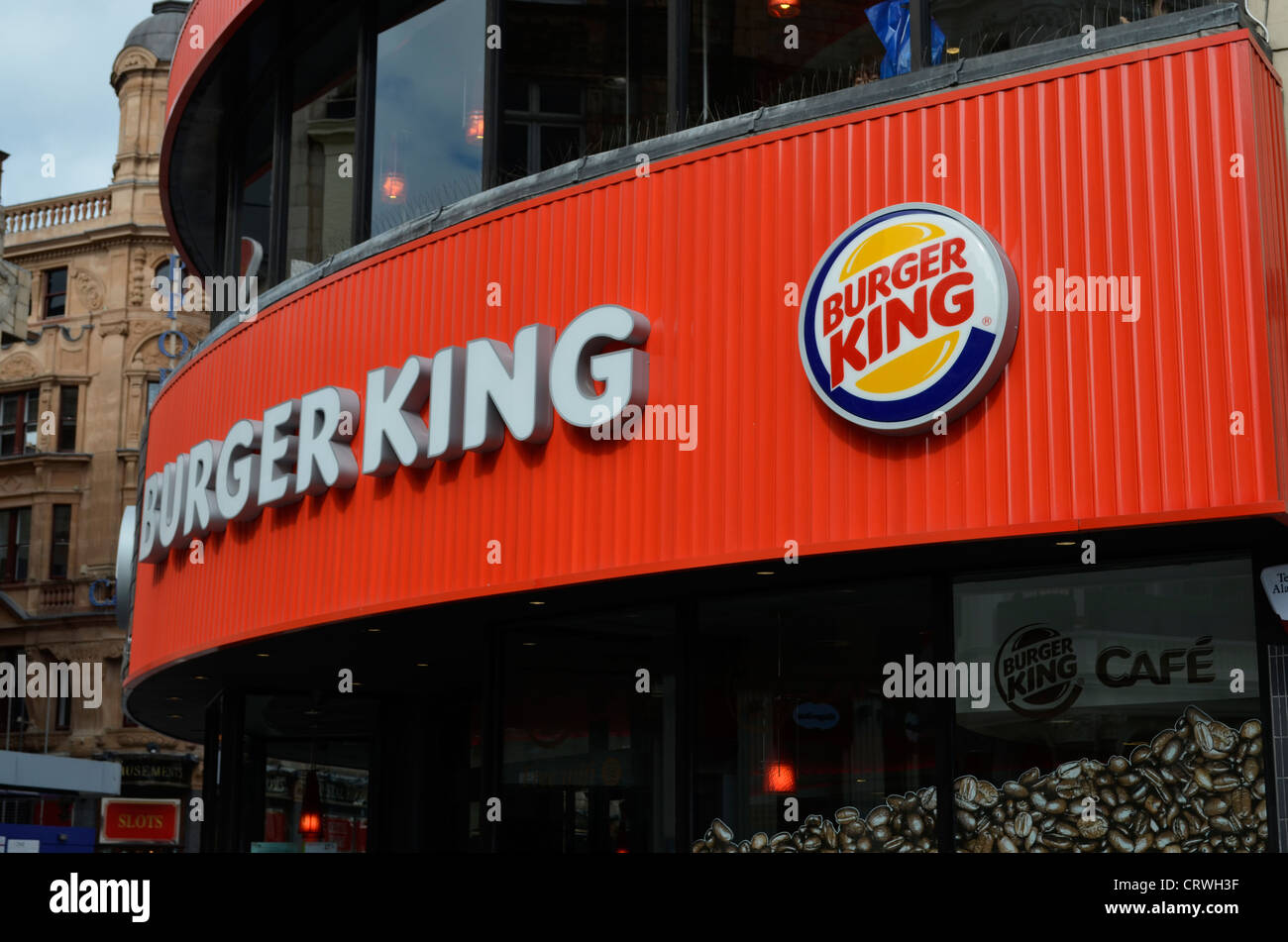 Burger King front Leicester Square Londra Foto Stock