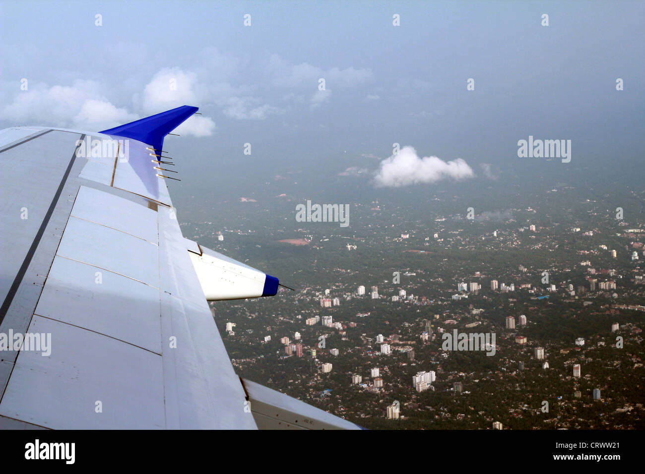Vista aerea di Thiruvananthapuram (trivandrum) da un piano Foto Stock