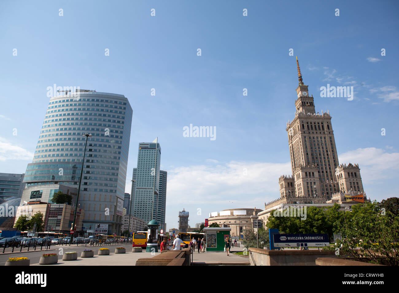 Varsavia, Centro citta'. Il Palazzo della Scienza e della cultura. Polonia Foto Stock