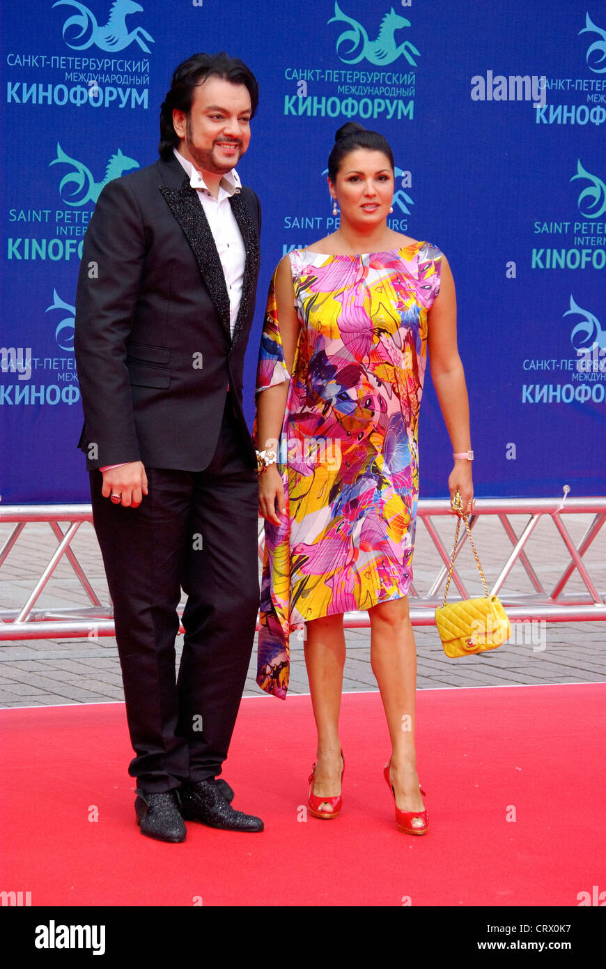 La Russia. San Pietroburgo International Film Forum. Philipp Kirkorov e Anna Netrebko. Foto Stock
