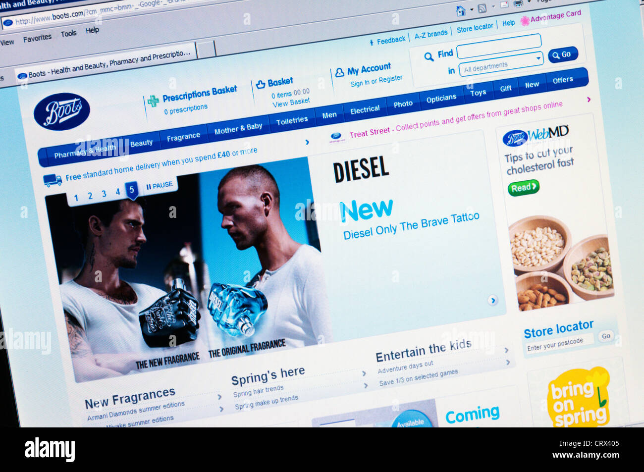 Home page degli stivali farmacisti sito web. Foto Stock
