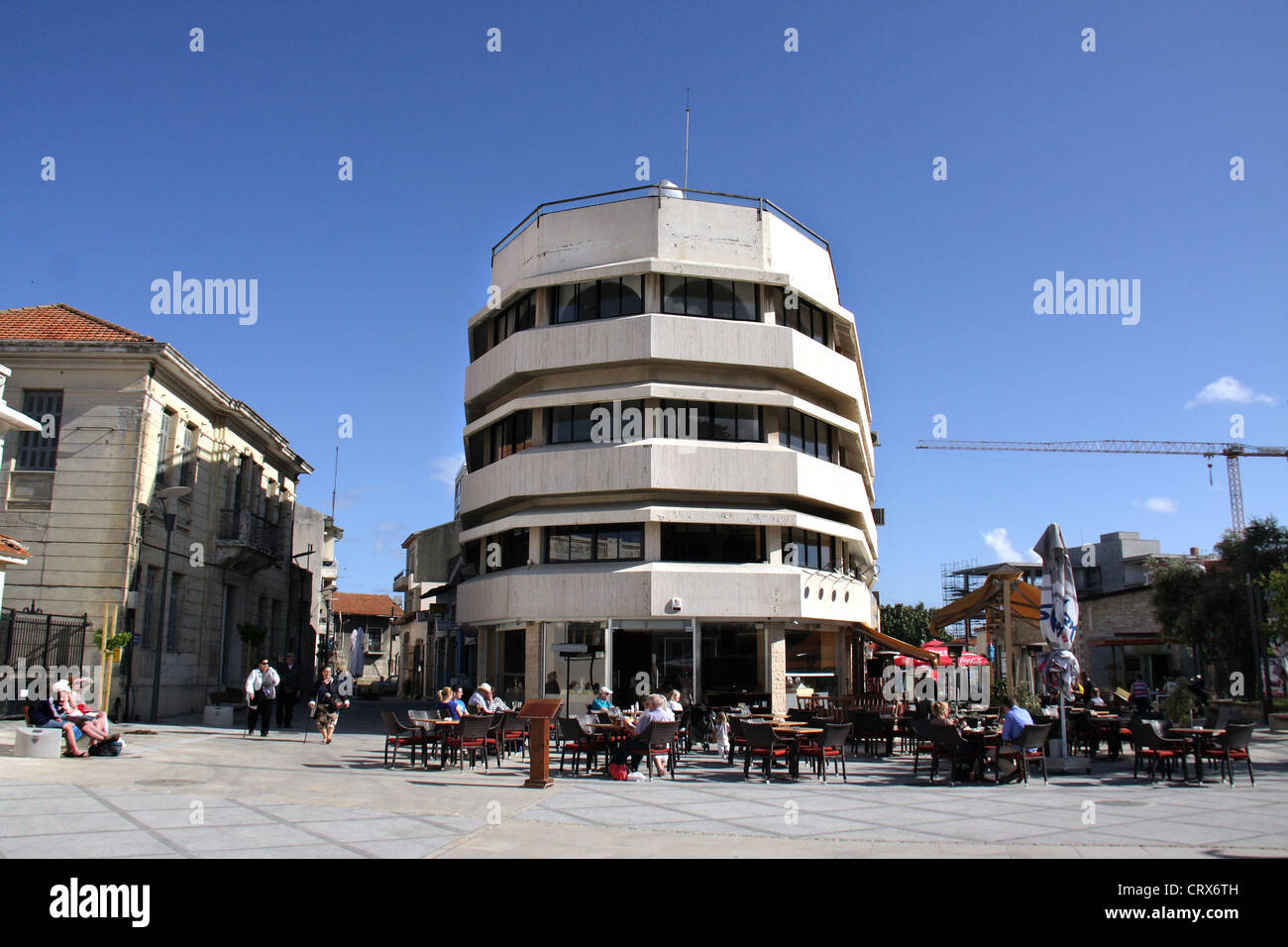 I turisti di pranzare in ristoranti nella zona della città vecchia,limassol, Cipro Foto Stock