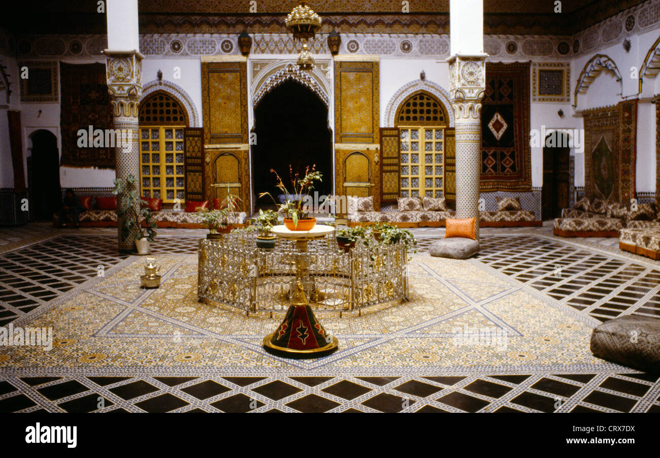 Fes Marocco Royal Palace interno stanza di seduta Foto Stock