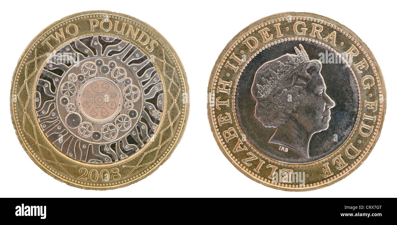 Due British pound coin Foto Stock