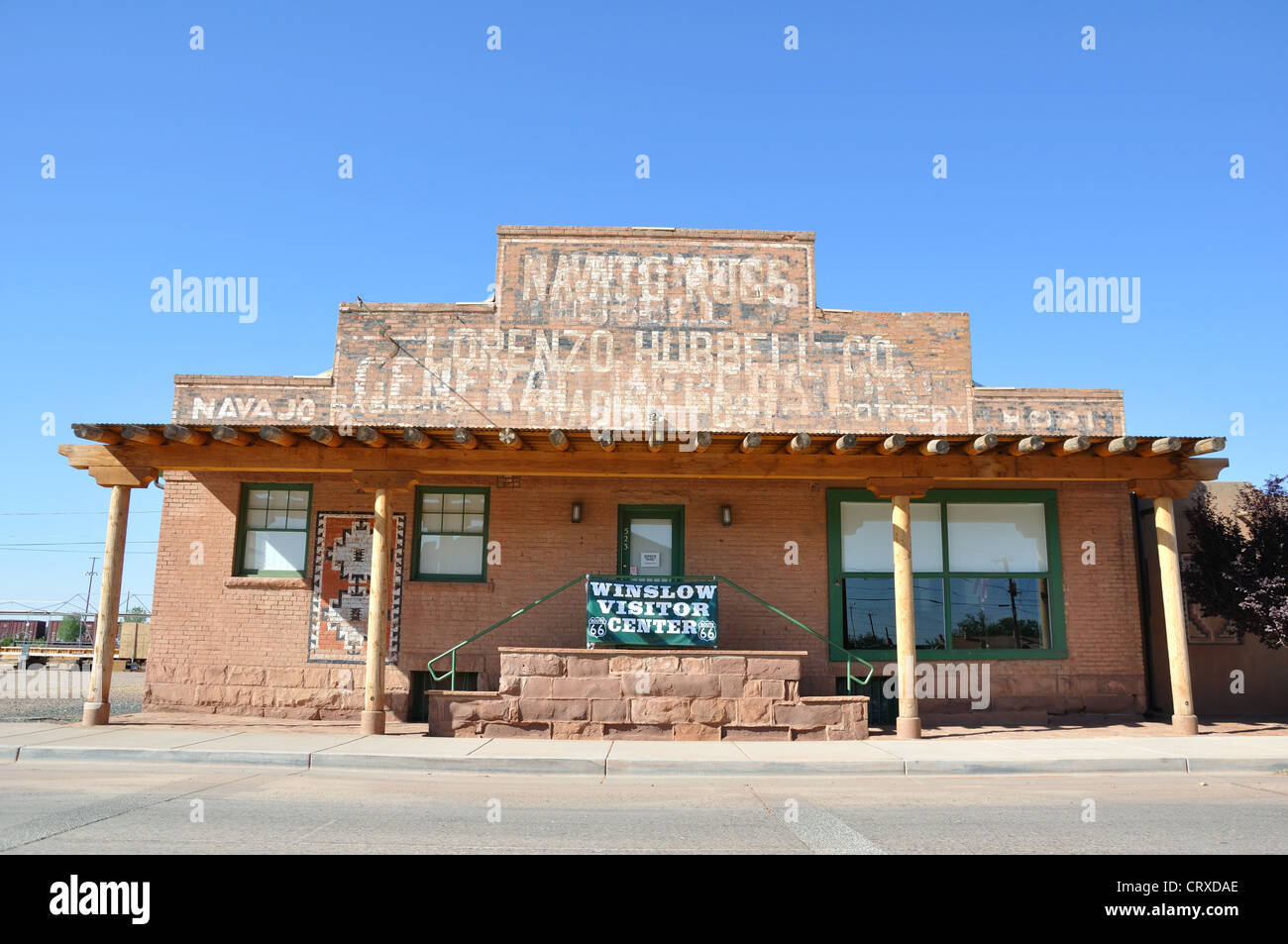 Winslow, Arizona, Stati Uniti d'America - un paese lungo la storica Route 66 - centro visitatori Foto Stock