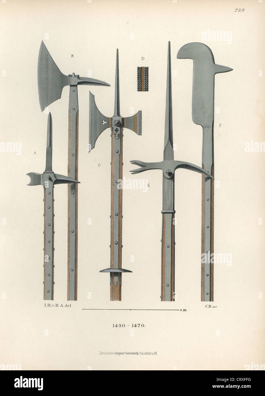 Lucci, alabarde e pole armi dalla metà del XV secolo Foto Stock