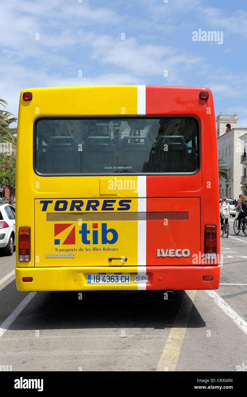 TIB autobus in isole baleari di menorca Spagna Foto Stock