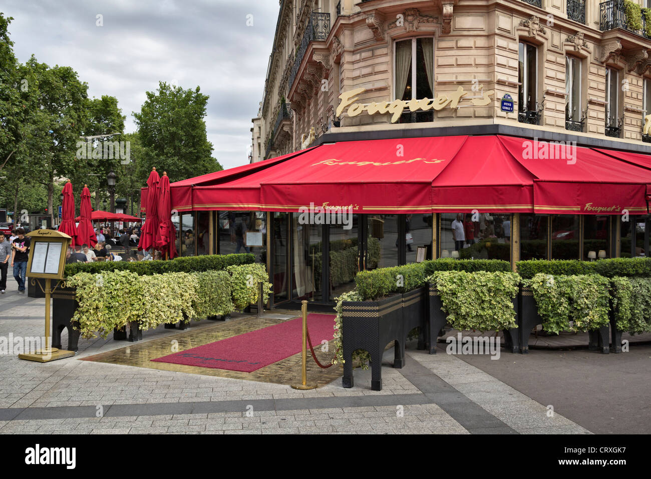 Fouquet's restaurant, Avenue des Champs-Élysées, Parigi, Francia Foto Stock