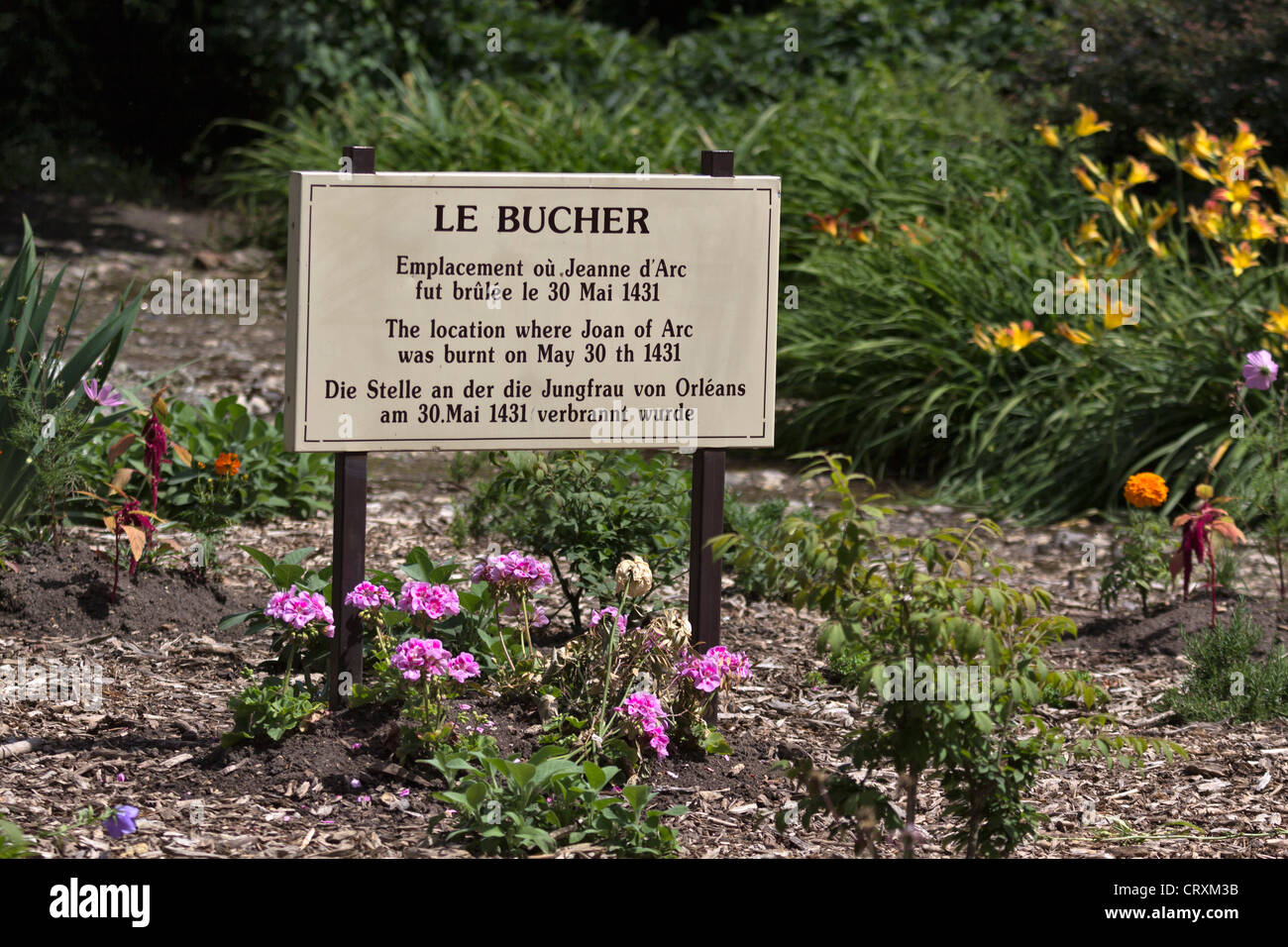 Le Bucher: il luogo dove la Giovanna d Arco fu bruciato sul rogo nel 1431, Rouen, Francia Foto Stock