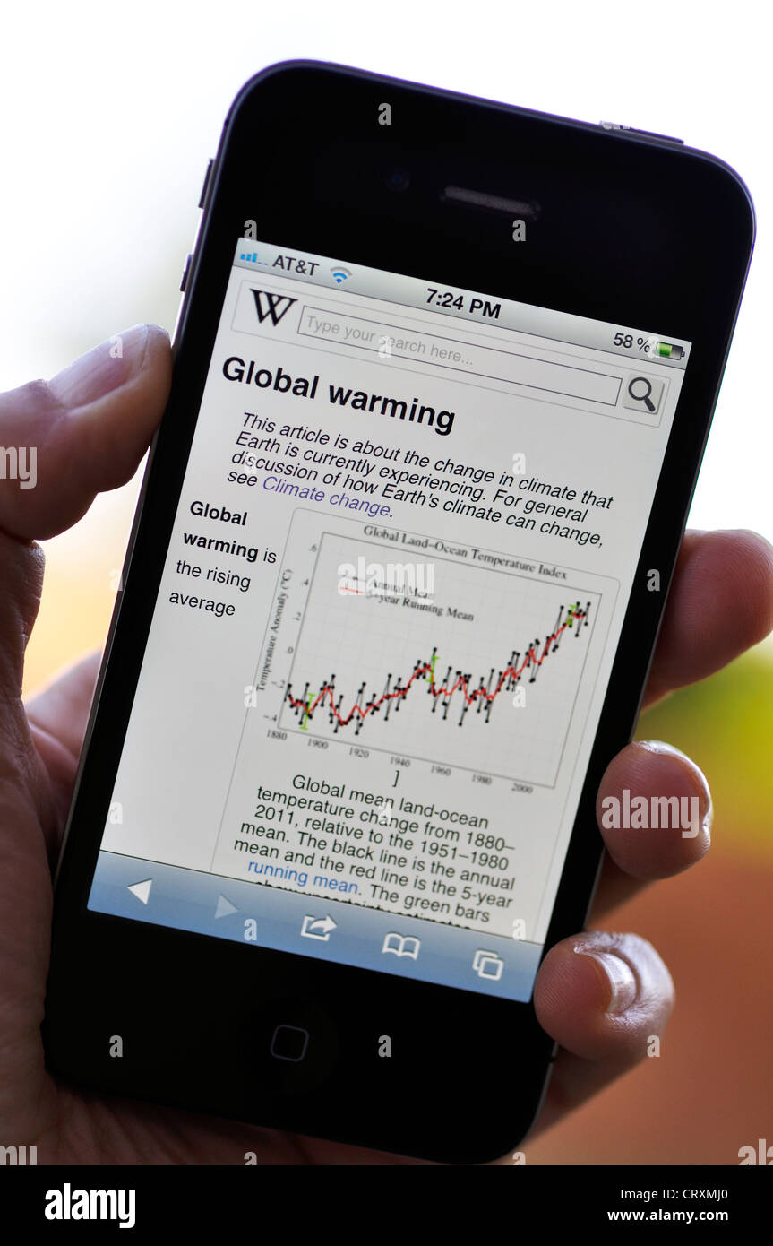 IPhone - Wikipedia - il riscaldamento globale Foto stock - Alamy
