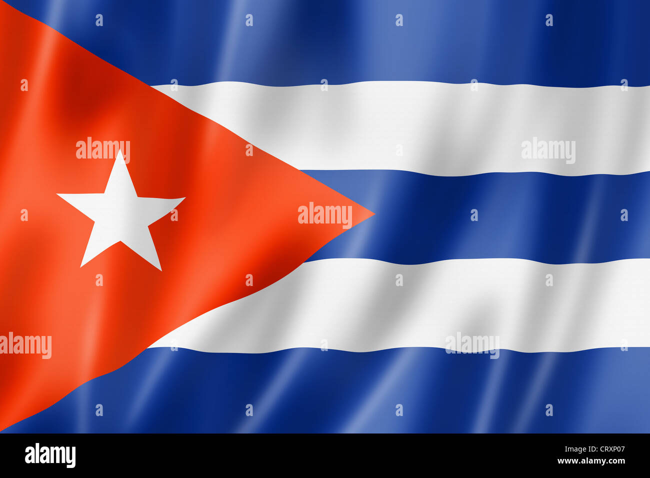 Bandiera di Cuba, tridimensionale, rendering texture satinata Foto Stock