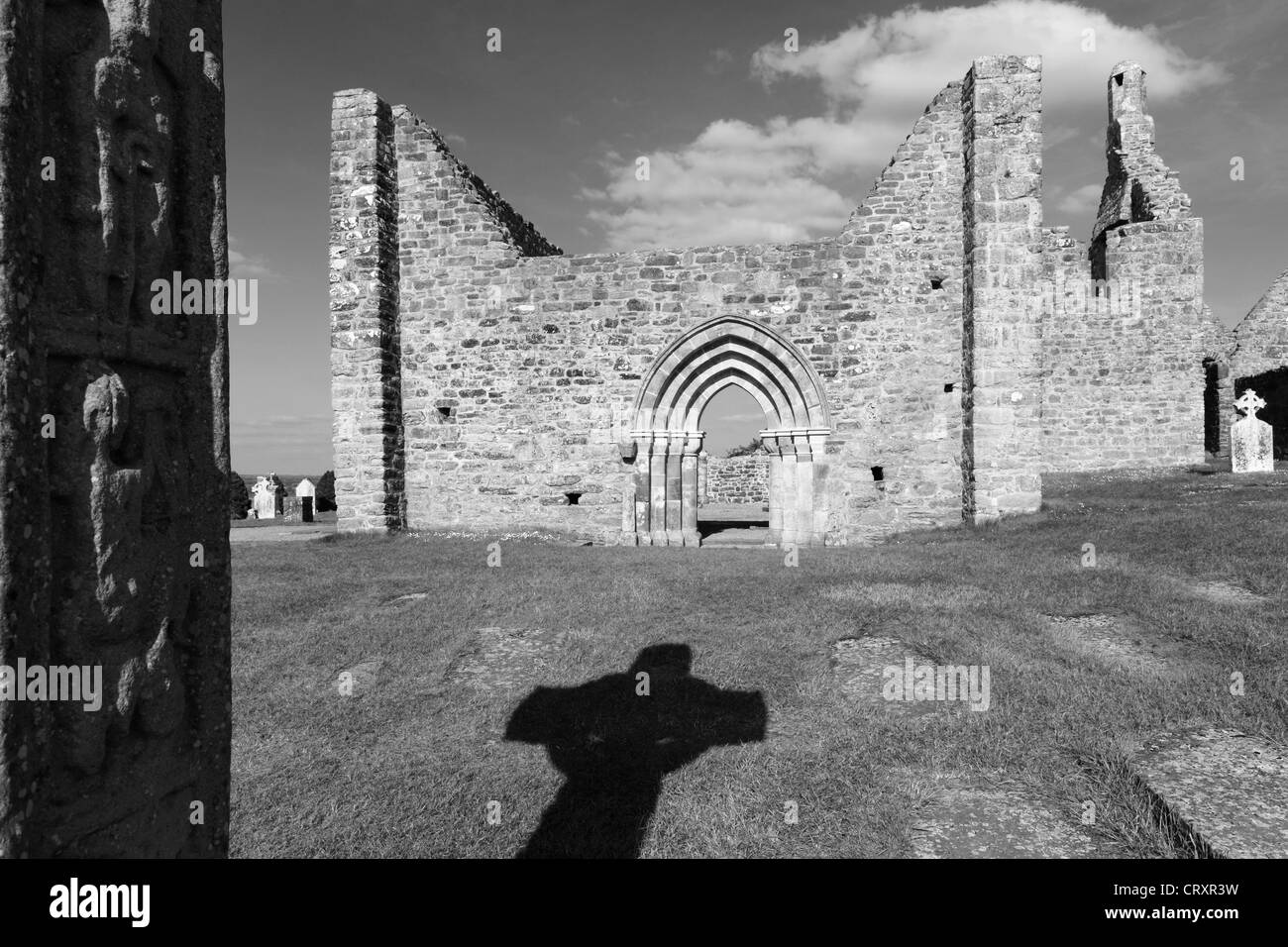 In Irlanda, il Leinster, nella contea di Offaly, vista di Clonmacnoise Foto Stock