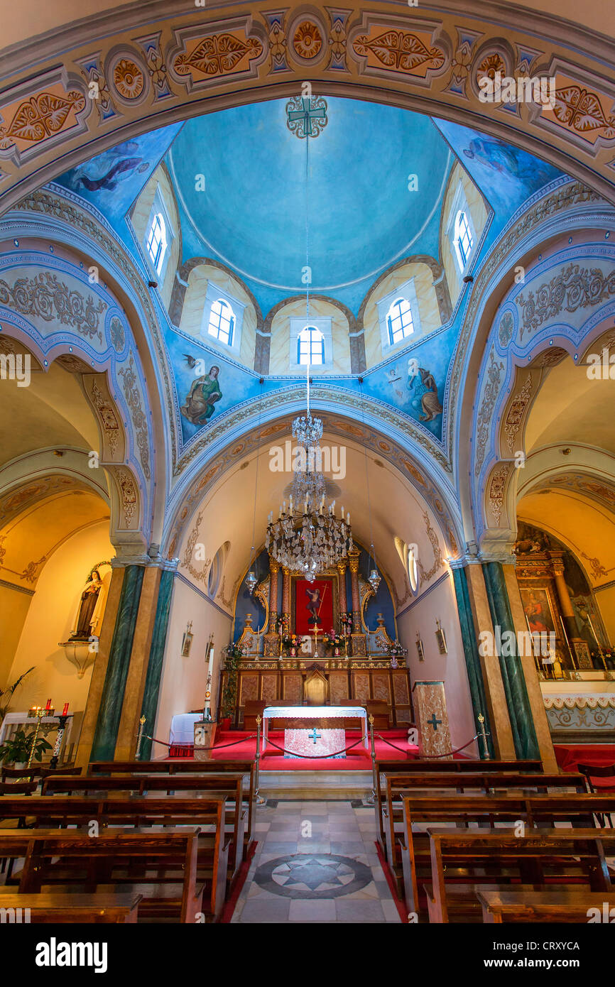 Santorini Fira, la Chiesa Ortodossa di San Giovanni Battista Foto Stock