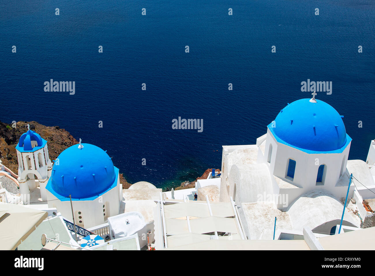 Santorini, Chiesa Ortodossa in Oia Foto Stock