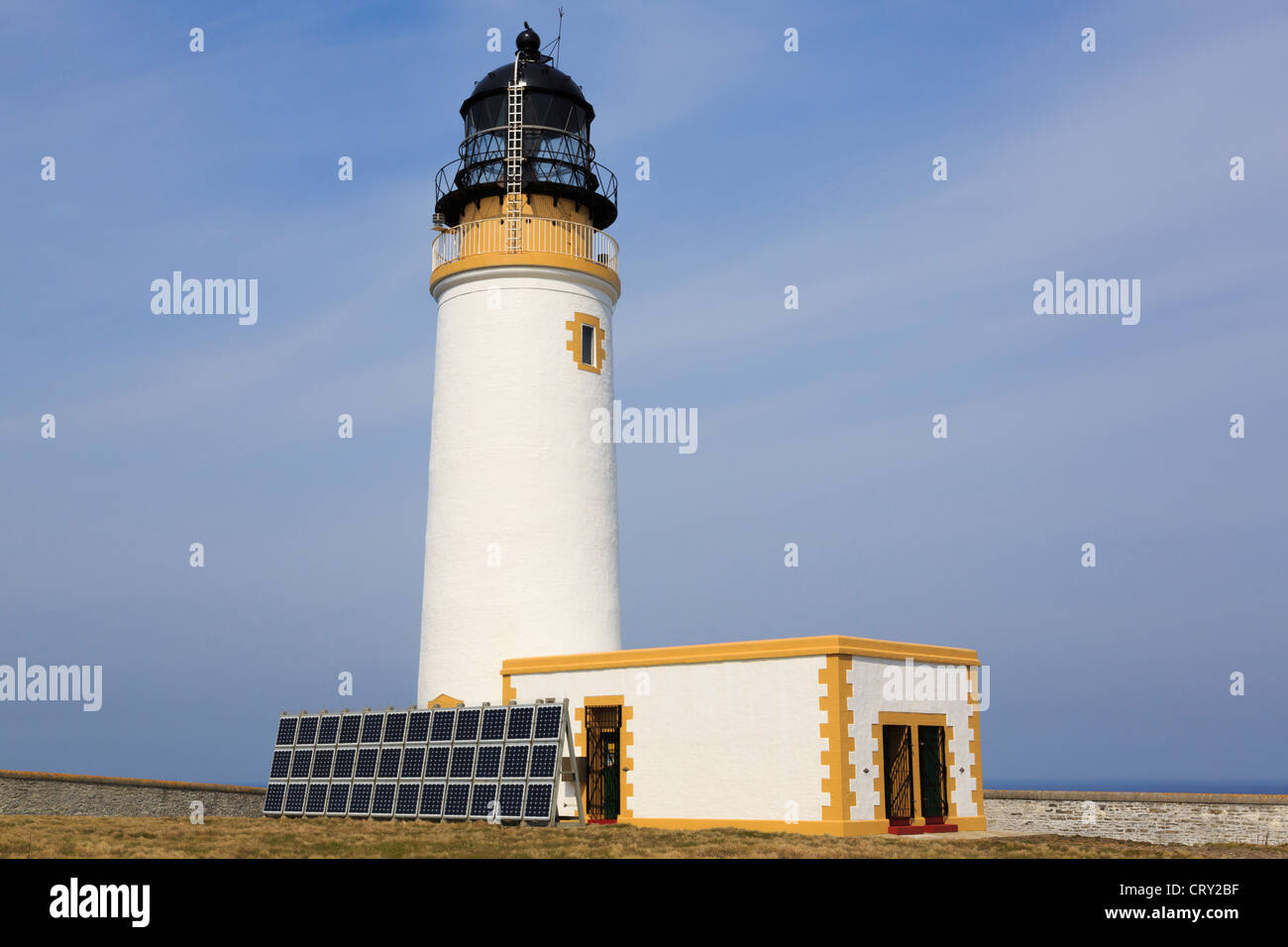 Noup Capo faro costruito da David A Stevenson 1898 ora alimentato da pannelli solari sul Westray Island Isole Orcadi Scozia UK Foto Stock