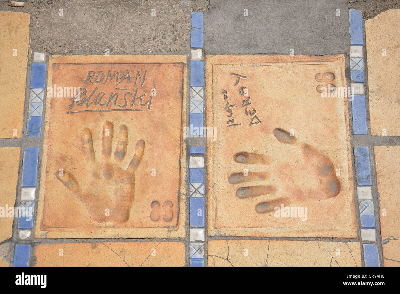Roman Polankski Stampa a mano, dal Palais des Festivals et des Congrès di Cannes, Côte d'Azur, Provence-Alpes-Côte d'Azur, in Francia Foto Stock