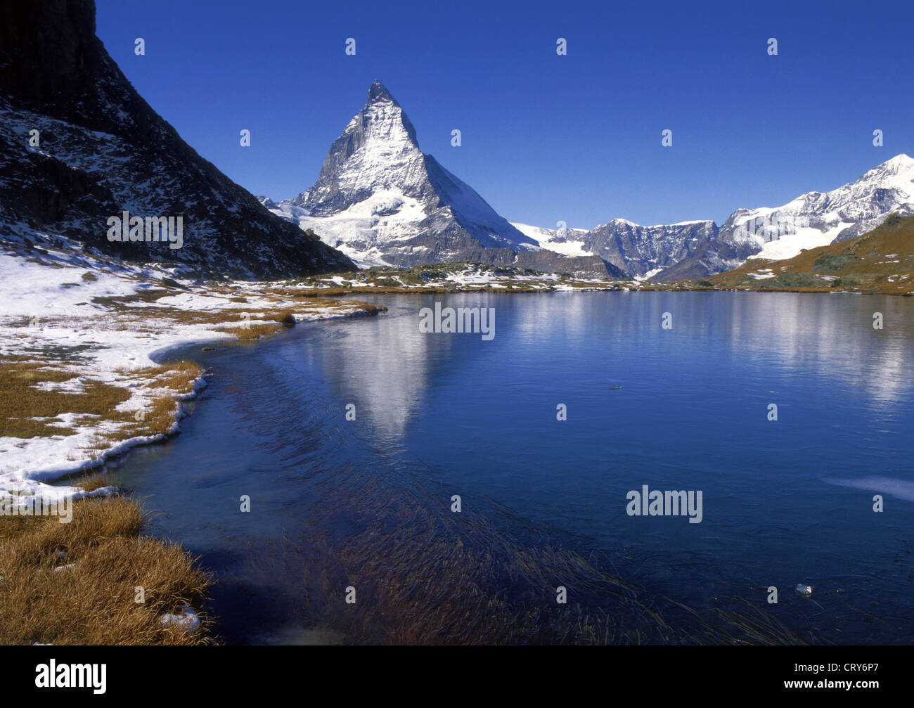 Europa Svizzera Cantone del Vallese Zermatt Matterhorn Foto Stock