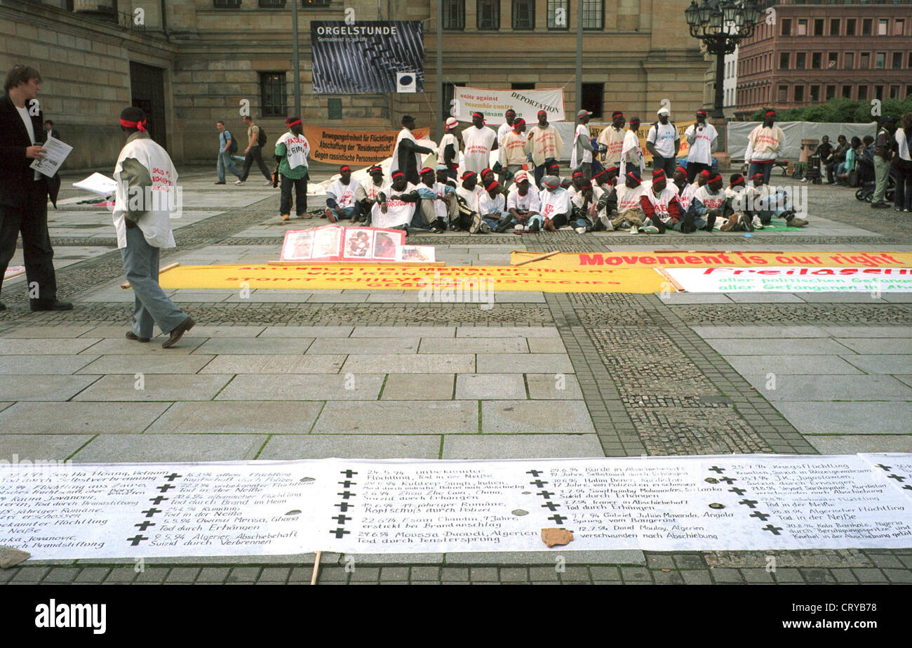 Berlino, sciopero della fame contro la deportazione Foto Stock