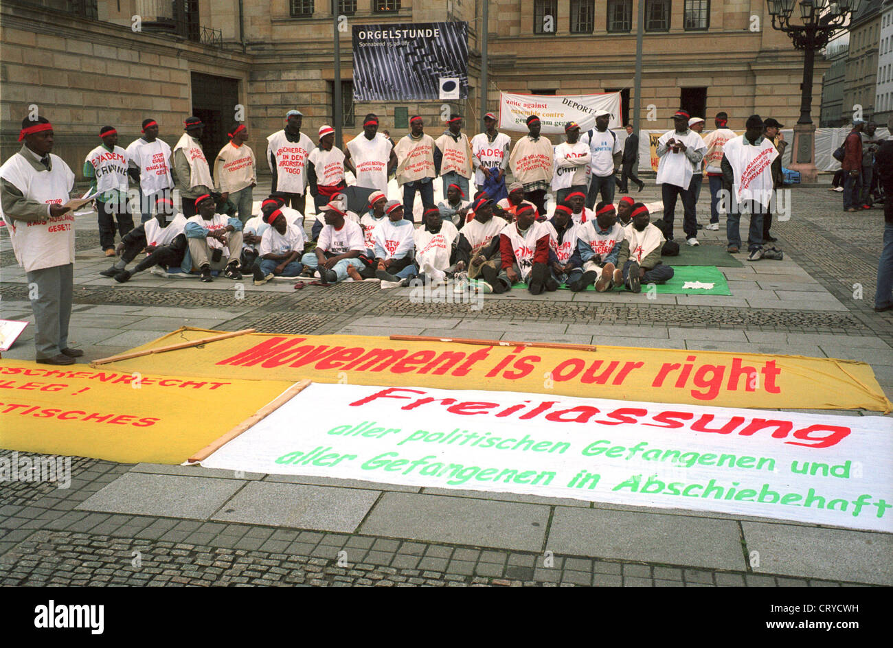 Berlino, sciopero della fame contro la deportazione Foto Stock