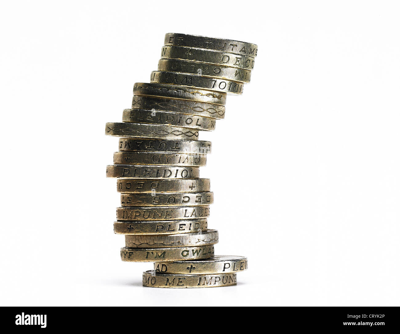 Un mucchio di British pound monete Foto Stock
