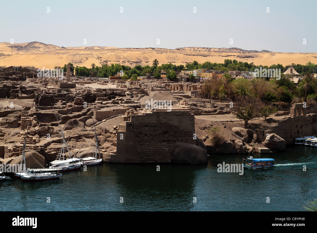 Isola Elefantina in Aswan Egitto Foto Stock