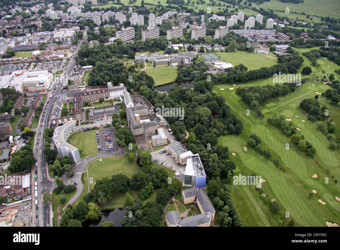 Vista aerea Roehampton University di Londra SW15 Foto Stock