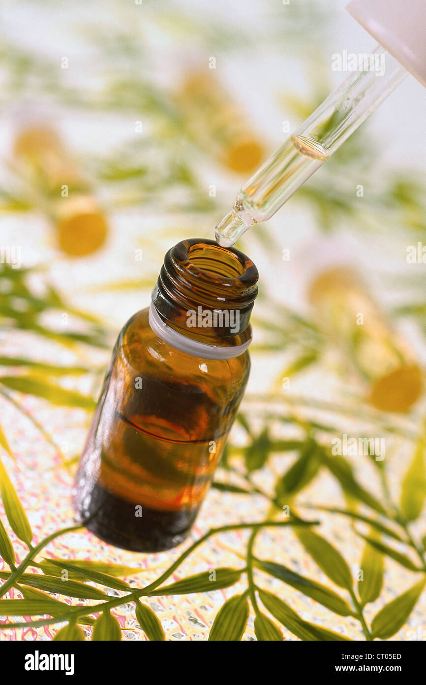 OLIO ESSENZIALE Foto Stock