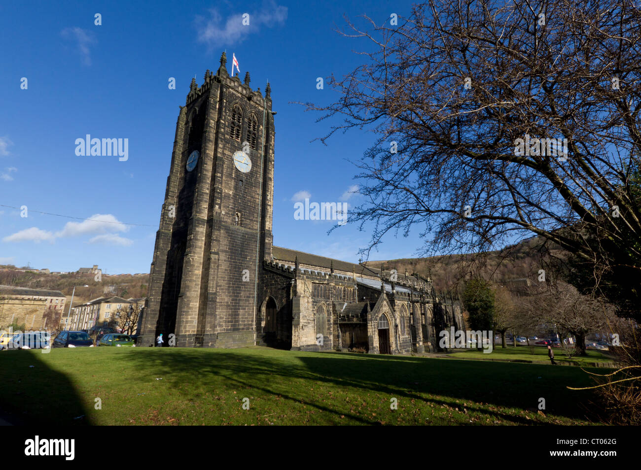 Halifax Minster Minster chiesa di San Giovanni Battista, di Halifax. Foto Stock