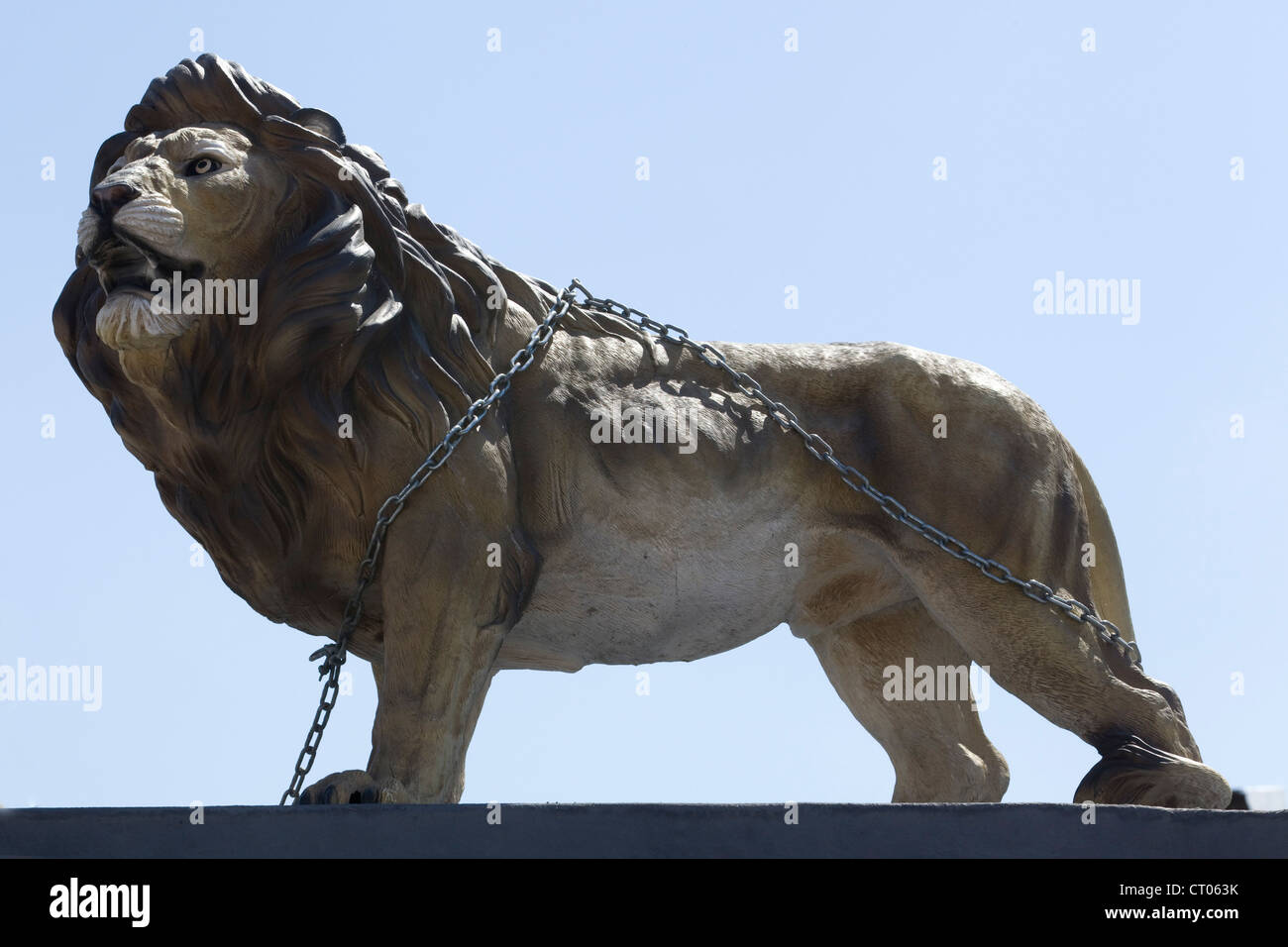 Una catena di statua di un leone nella città di Brighton e Hove città balneare sulla costa meridionale della Gran Bretagna REGNO UNITO Foto Stock