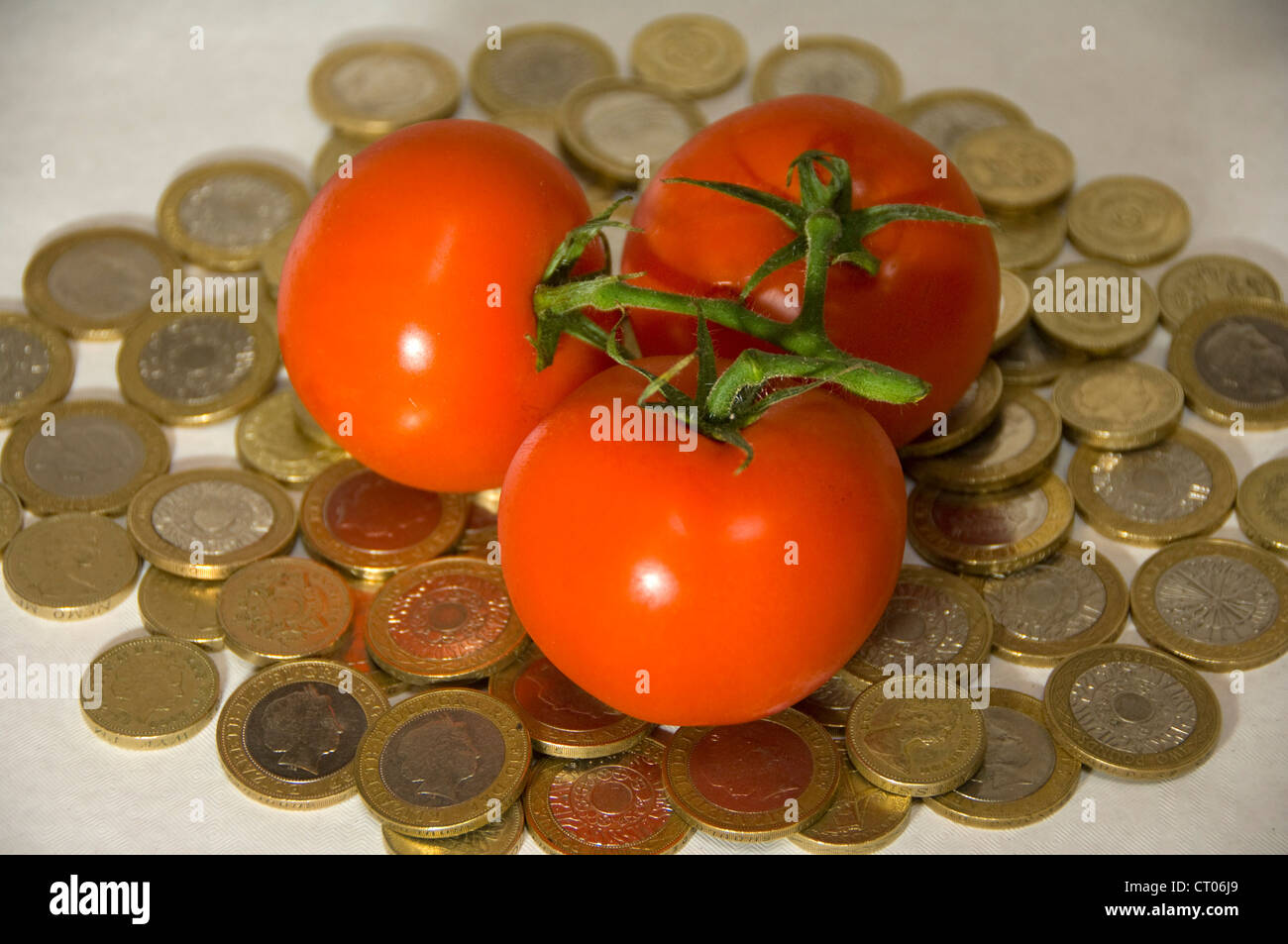 Il costo di pomodori Foto Stock