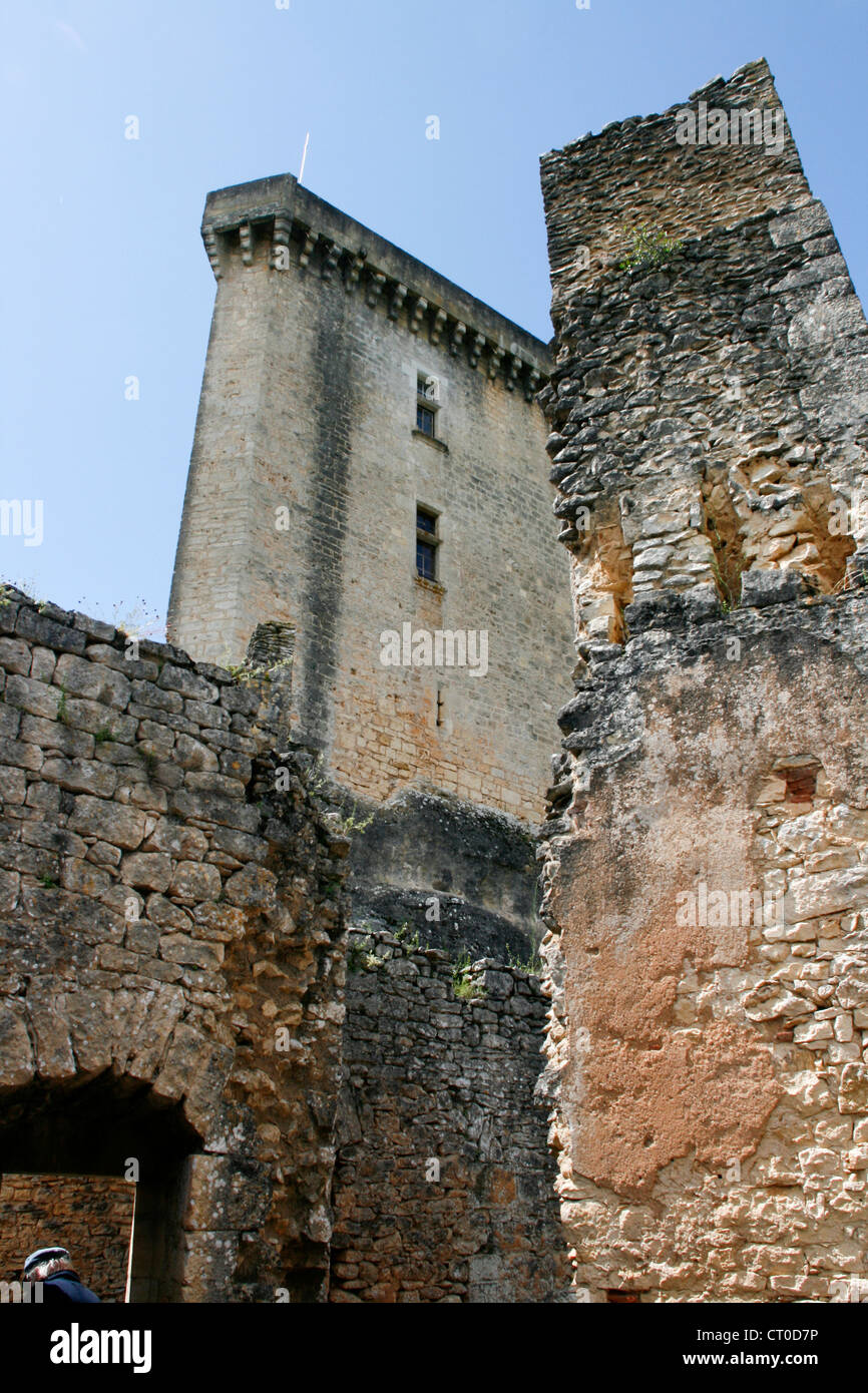 Chateau de bonaguil parte delle rovine Foto Stock